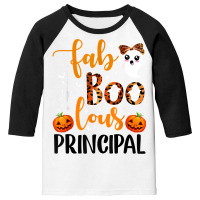 Leopard Faboolous Principal Spooky Principal Halloween Vibes T Shirt Youth 3/4 Sleeve | Artistshot