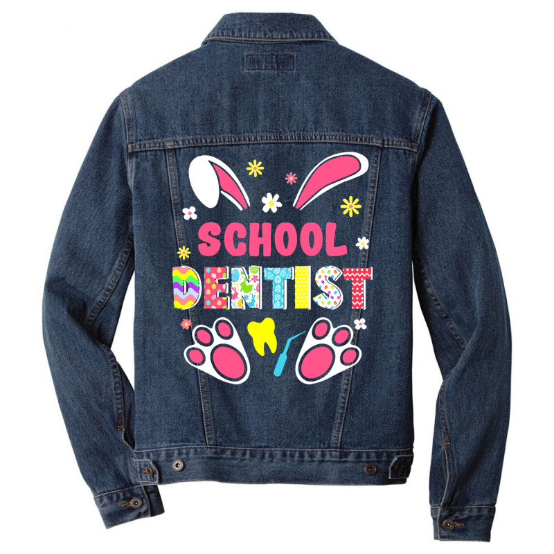 Dentist Lover T  Shirt Funny Rabbit School Dentist Easter Day Eggs Bun Men Denim Jacket by flatleykelsi890 | Artistshot