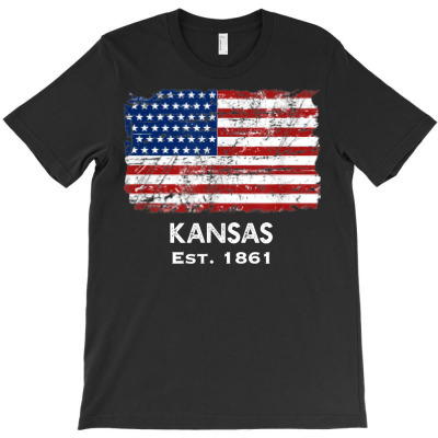 Usa Flag 4th Of July Kansas T Shirt T-shirt Designed By Enigma