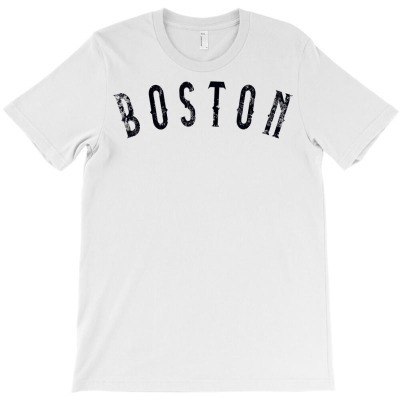 Vintage Boston Distressed Black Script Bos T Shirt T-shirt Designed By Windrunner
