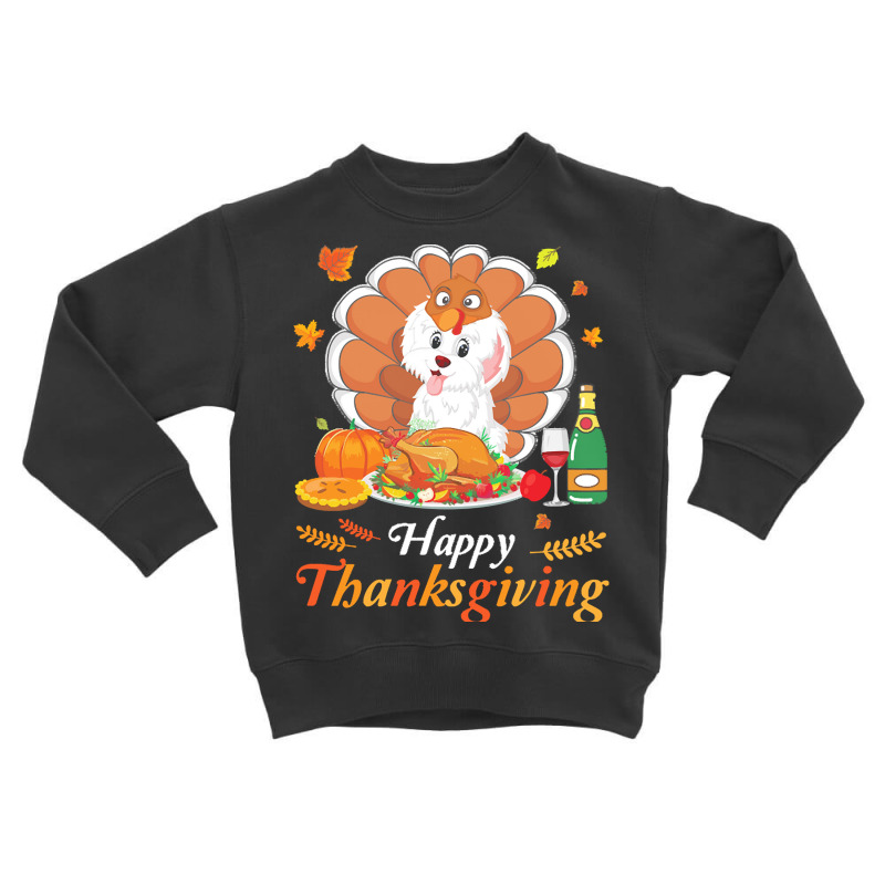 Havanese Dog Thanksgiving Christmas Day T  Shirt Havanese Turkey Costu Toddler Sweatshirt | Artistshot