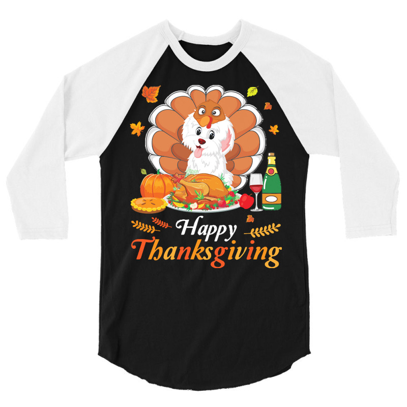 Havanese Dog Thanksgiving Christmas Day T  Shirt Havanese Turkey Costu 3/4 Sleeve Shirt | Artistshot