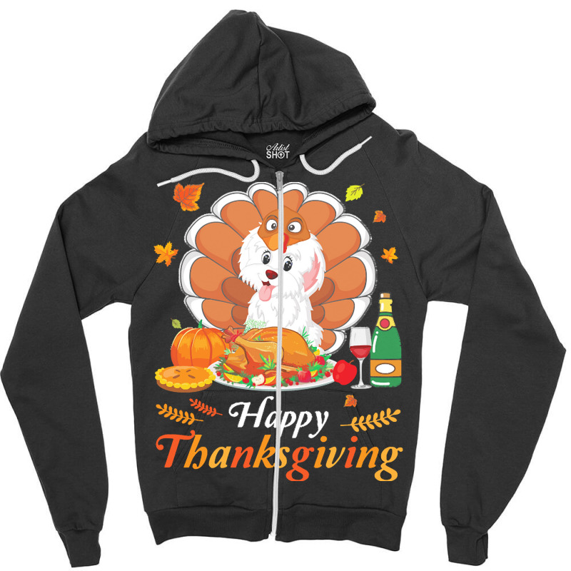 Havanese Dog Thanksgiving Christmas Day T  Shirt Havanese Turkey Costu Zipper Hoodie | Artistshot