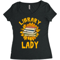 Book Reader Funny Love Sunflower Library Lady Book Lover 195 Reader Bo Women's Triblend Scoop T-shirt | Artistshot