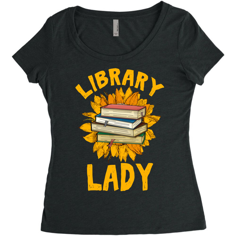 Book Reader Funny Love Sunflower Library Lady Book Lover 195 Reader Bo Women's Triblend Scoop T-shirt by offensejuggler | Artistshot