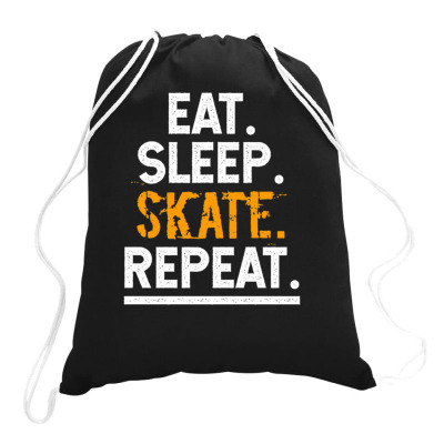 Eat Sleep Skate Repeat Skateboard Boarder Skater Drawstring Bags Designed By Jujunart