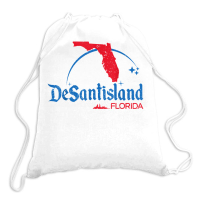 State Of Liberty Florida Map Fl Flag Desantisland T Shirt Drawstring Bags Designed By Tuanbrieana