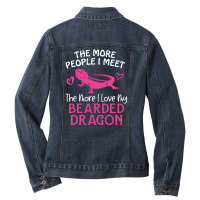 My Bearded Dragon Love People Ladies Denim Jacket | Artistshot