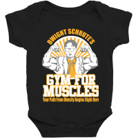 Funny Schrute's Gym For Muscles Baby Bodysuit | Artistshot