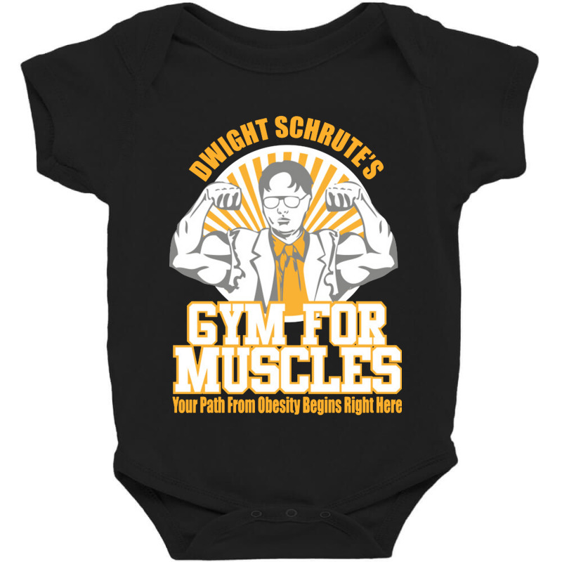 Funny Schrute's Gym For Muscles Baby Bodysuit by kynekel | Artistshot