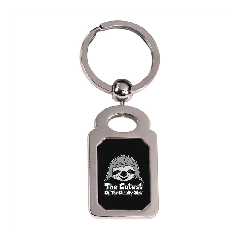 Sloth, The Cutest Of The Deadly Sins Silver Rectangle Keychain | Artistshot