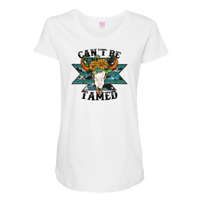 Cant Be Tamed Maternity Scoop Neck T-shirt Designed By Badaudesign