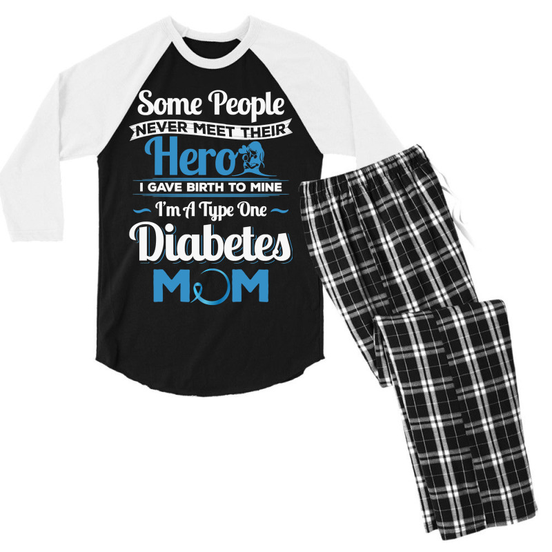 Diabetes Diabetic Funnyfor Diabetic Mombest Birthdayidea 127 Diabetes Men's 3/4 Sleeve Pajama Set by offensejuggler | Artistshot