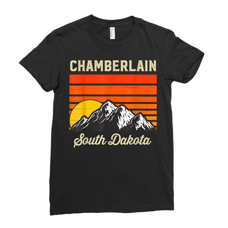 Chamberlain South Dakota Retro Vintage City State Usa T Shirt Ladies Fitted T-Shirt by jermonmccline | Artistshot