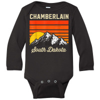 Chamberlain South Dakota Retro Vintage City State Usa T Shirt Long Sleeve Baby Bodysuit | Artistshot