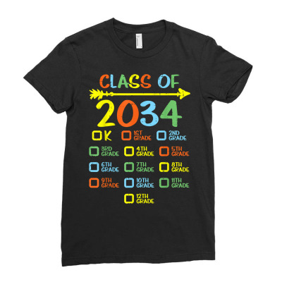 Checklist Handprint Class Of 2034 Grow With Me Boys Girls T Shirt Ladies Fitted T-shirt Designed By Aakritirosek1997