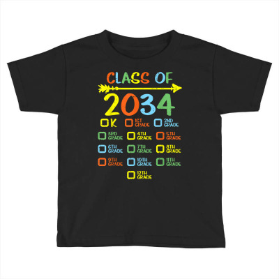 Checklist Handprint Class Of 2034 Grow With Me Boys Girls T Shirt Toddler T-shirt Designed By Aakritirosek1997