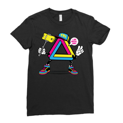 Selfie Impossible Triangle Ladies Fitted T-shirt Designed By Wiraart