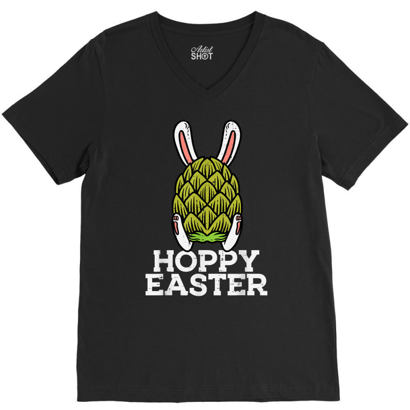 Hoppy Easter Funny Hops Bunny Craft Homebrew Plant Men Dad T Shirt V-Neck Tee by naythendeters2000 | Artistshot