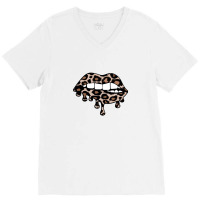 Dripping Lips V-neck Tee | Artistshot