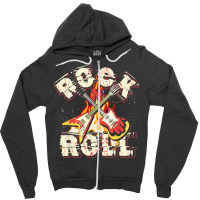 Music Guitar Flames Rock'n'roll Skeleton Musical Instrument T Shirt Zipper Hoodie | Artistshot