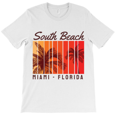 South Beach, Miami, Florida,  America, American, Usa, Palma T-shirt Designed By Elshan