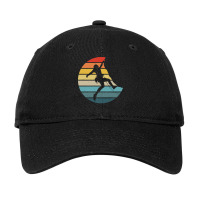 Bouldering T  Shirt Bouldering Silhouette On A Distressed Retro Sunset Adjustable Cap | Artistshot