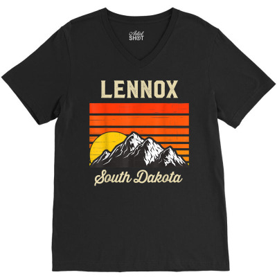Lennox South Dakota Retro Vintage City State Usa T Shirt V-neck Tee Designed By Falongruz87