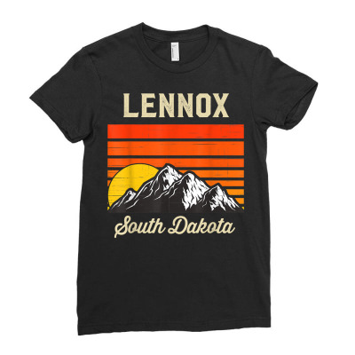 Lennox South Dakota Retro Vintage City State Usa T Shirt Ladies Fitted T-shirt Designed By Falongruz87
