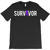 Pancreatic Cancer Survivor Design Gift With Support Ribbon T Shirt T-shirt | Artistshot