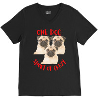 One Dog Short Of Crazy T  Shirtone Dog Short Of Crazy T  Shirt (10) V-neck Tee | Artistshot