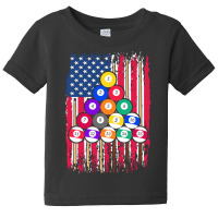 Billiard T  Shirt American Pool Player U S A Flag U S Snooker Billiard Baby Tee | Artistshot