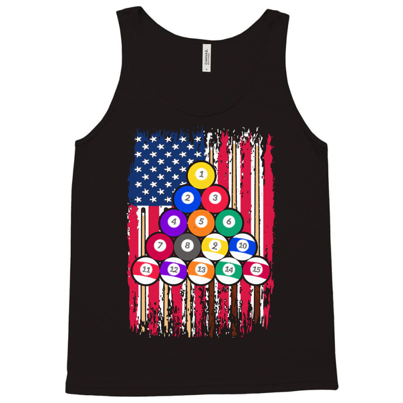 Billiard T  Shirt U S Flag Snooker Player American Pool Billiard T  Sh Tank Top | Artistshot