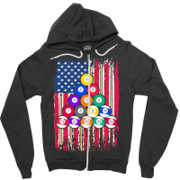 Billiard T  Shirt U S Flag Snooker Player American Pool Billiard T  Sh Zipper Hoodie | Artistshot