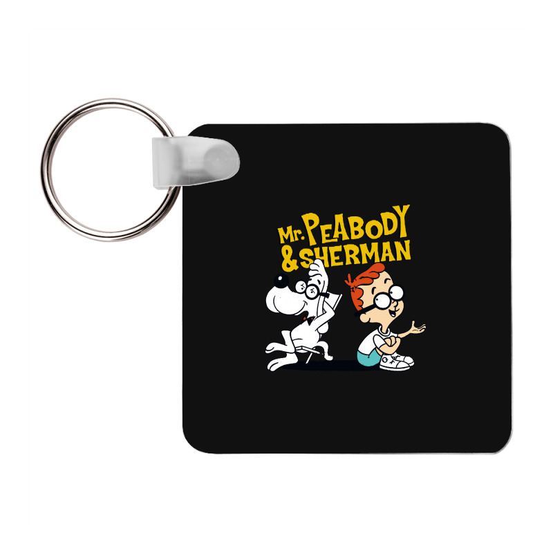 Funny Talking Mr Peabody And Sherman Frp Square Keychain | Artistshot
