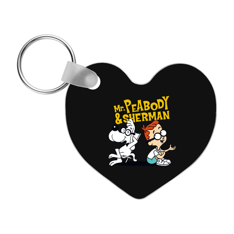 Funny Talking Mr Peabody And Sherman Frp Heart Keychain | Artistshot