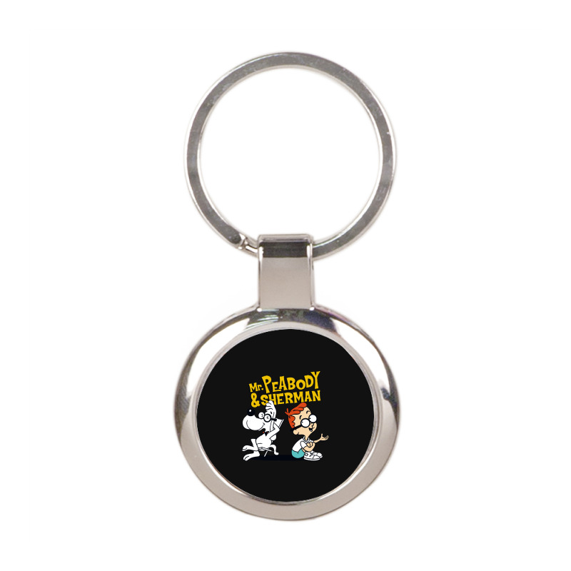 Funny Talking Mr Peabody And Sherman Round Keychain | Artistshot