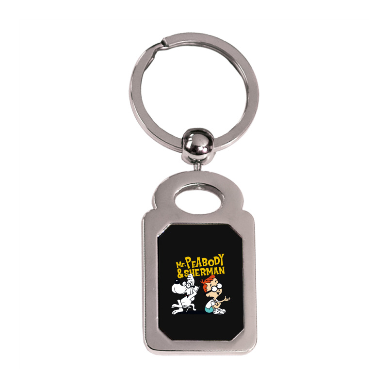 Funny Talking Mr Peabody And Sherman Silver Rectangle Keychain | Artistshot