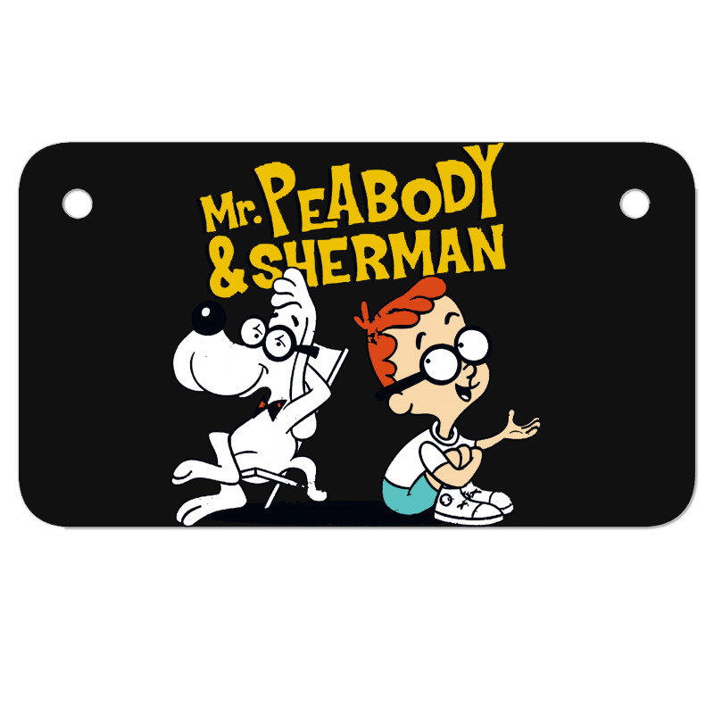 Funny Talking Mr Peabody And Sherman Motorcycle License Plate | Artistshot