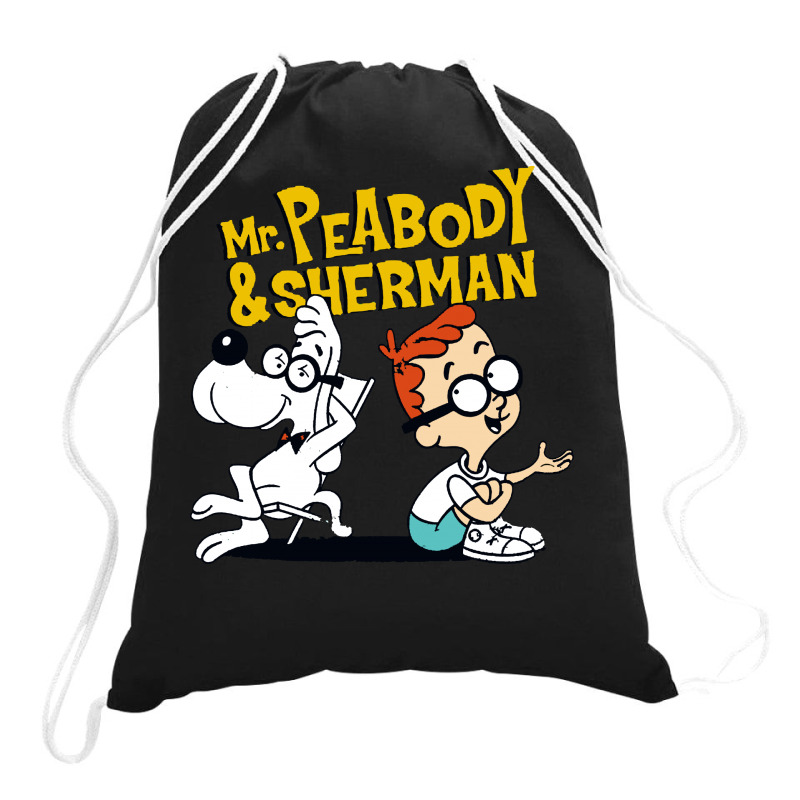 Funny Talking Mr Peabody And Sherman Drawstring Bags | Artistshot