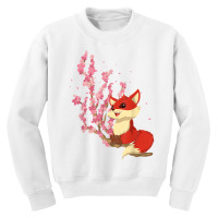 Forest Animal Lover Sakura Cherry Blossom Wildlife Fox T Shirt Youth Sweatshirt | Artistshot