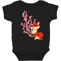 Forest Animal Lover Sakura Cherry Blossom Wildlife Fox T Shirt Baby Bodysuit | Artistshot