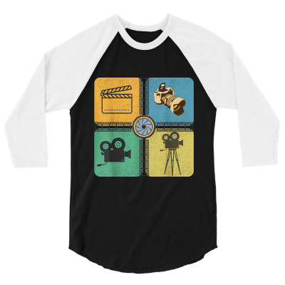 Filmmaker Actor Director Film Camera Cinema Lover Movie Buff 3/4 Sleeve Shirt Designed By Tmax