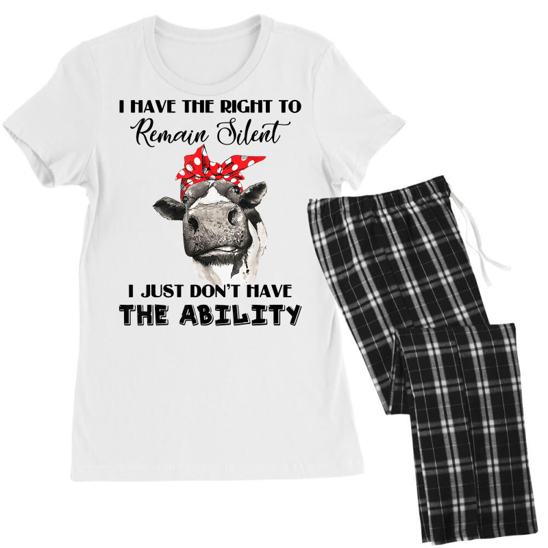 I Have The Right To Remain Silent I Don't Have Ability Funny T Shirt Women's Pajamas Set by Smykowskicalob1991 | Artistshot