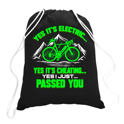 Cycling Bicycle Cycle E Bike Cyclist Electric Bicycle Cycling 41 Cycle Drawstring Bags Designed By Offensejuggler