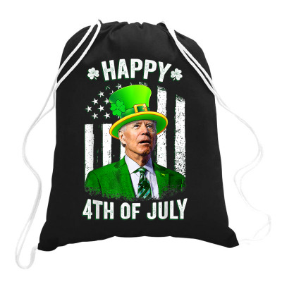Anti Joe Biden St Patricks Day Shirt Funny Happy 4th Of July T Shirt Drawstring Bags Designed By Quillanarenos