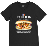 Newyork City Hot Dog Pushcart Bun Ketchup Mustard Sauerkraut T Shirt V-neck Tee | Artistshot