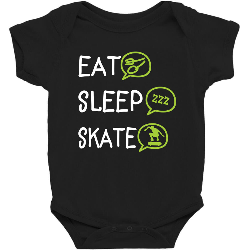 Eat Sleep Skate Baby Bodysuit | Artistshot