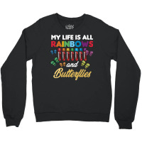 Reaction Glass Butterfly Rainbow Phlebotomist Laboratory Long Sleeve T Crewneck Sweatshirt | Artistshot