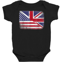 British American Flag Great Britain Union Jack T Shirt Baby Bodysuit | Artistshot